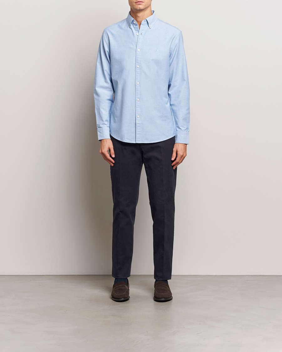 Heren | Overhemden | Charles Tyrwhitt | Button Down Stretch Oxford Shirt Sky Blue