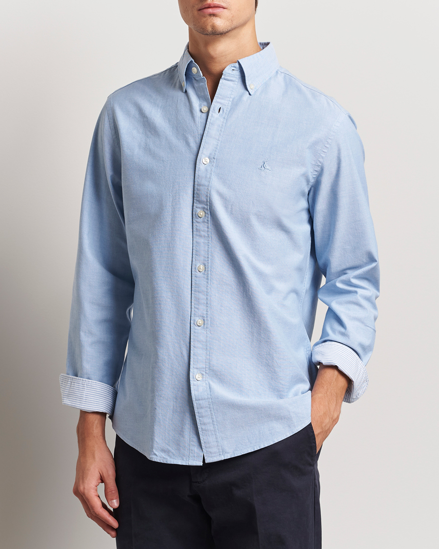 Heren | Overhemden | Charles Tyrwhitt | Button Down Stretch Oxford Shirt Sky Blue