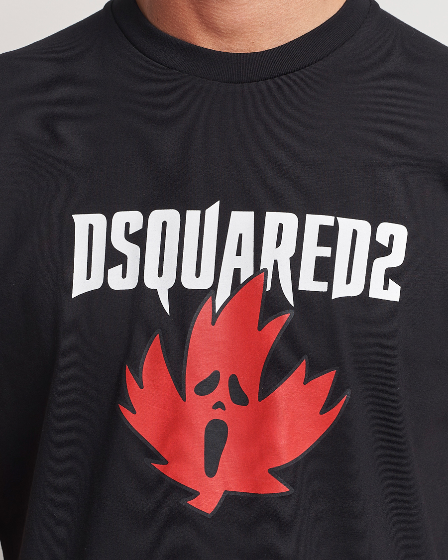 Heren | T-shirts | Dsquared2 | Horror Leaf T-Shirt Black