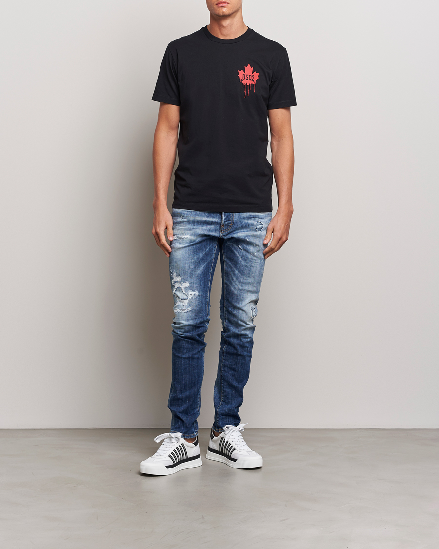 Heren | T-shirts | Dsquared2 | Small Leaf T-Shirt Black