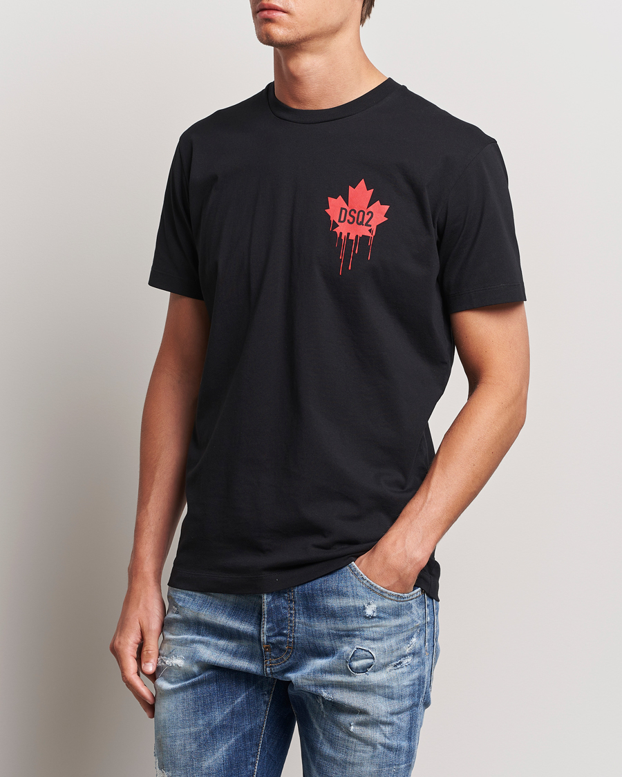 Heren | T-shirts | Dsquared2 | Small Leaf T-Shirt Black