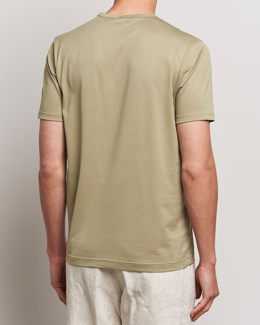 Heren | T-shirts | Sunspel | Crew Neck Q82 Cotton T-Shirt Pale Khaki