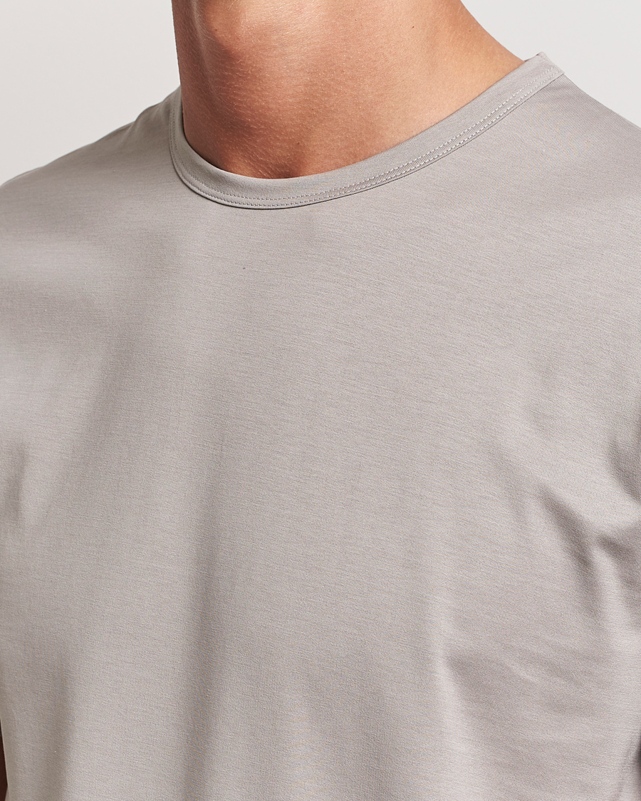 Heren | T-shirts | Sunspel | Crew Neck Q82 Cotton T-Shirt Mid Grey