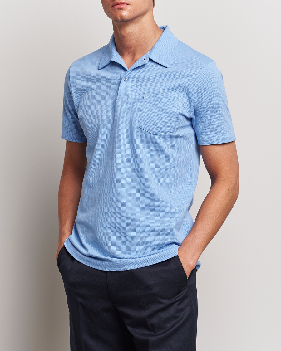 Heren |  | Sunspel | Riviera Polo Shirt Cool Blue