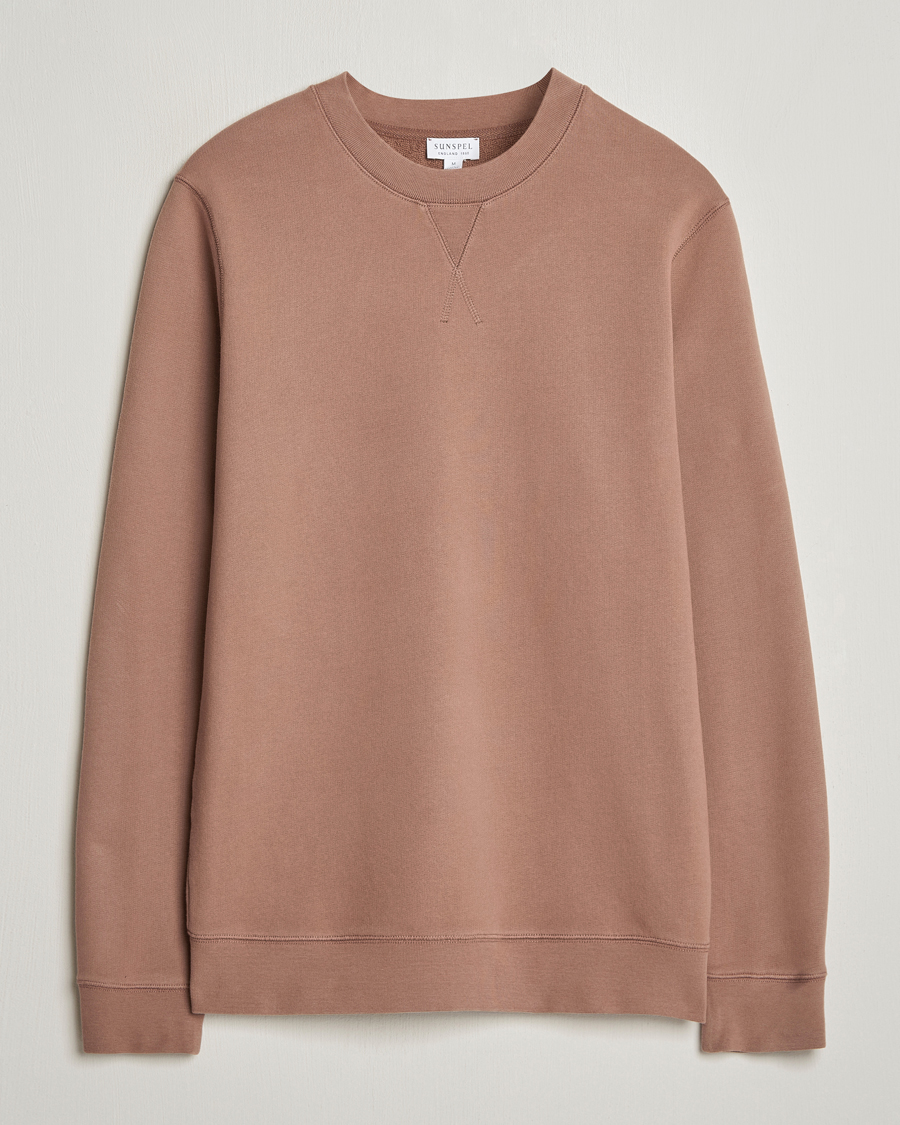 Heren | Truien | Sunspel | Loopback Sweatshirt Dark Sand