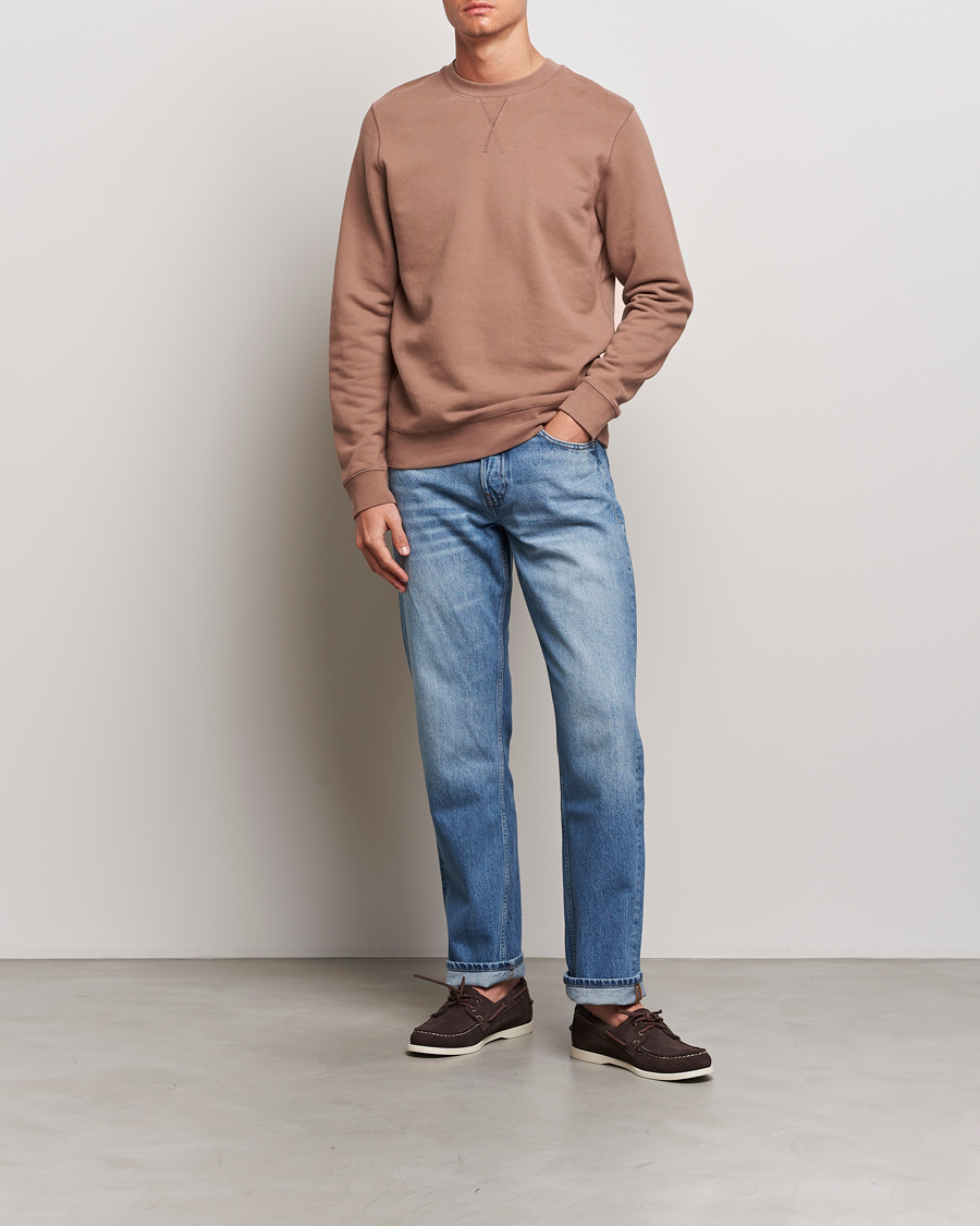 Heren | Truien | Sunspel | Loopback Sweatshirt Dark Sand