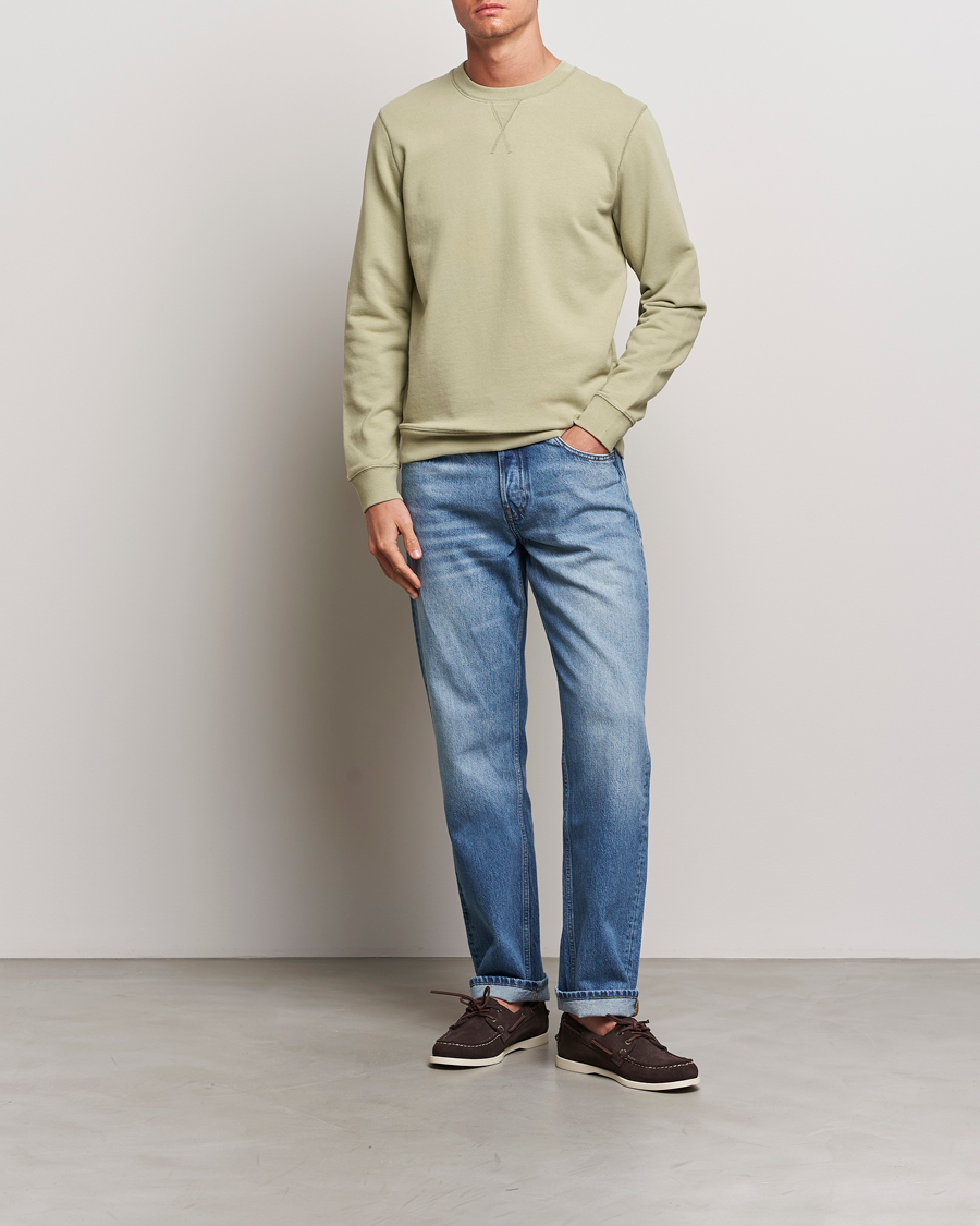 Heren | Truien | Sunspel | Loopback Sweatshirt Pale Khaki