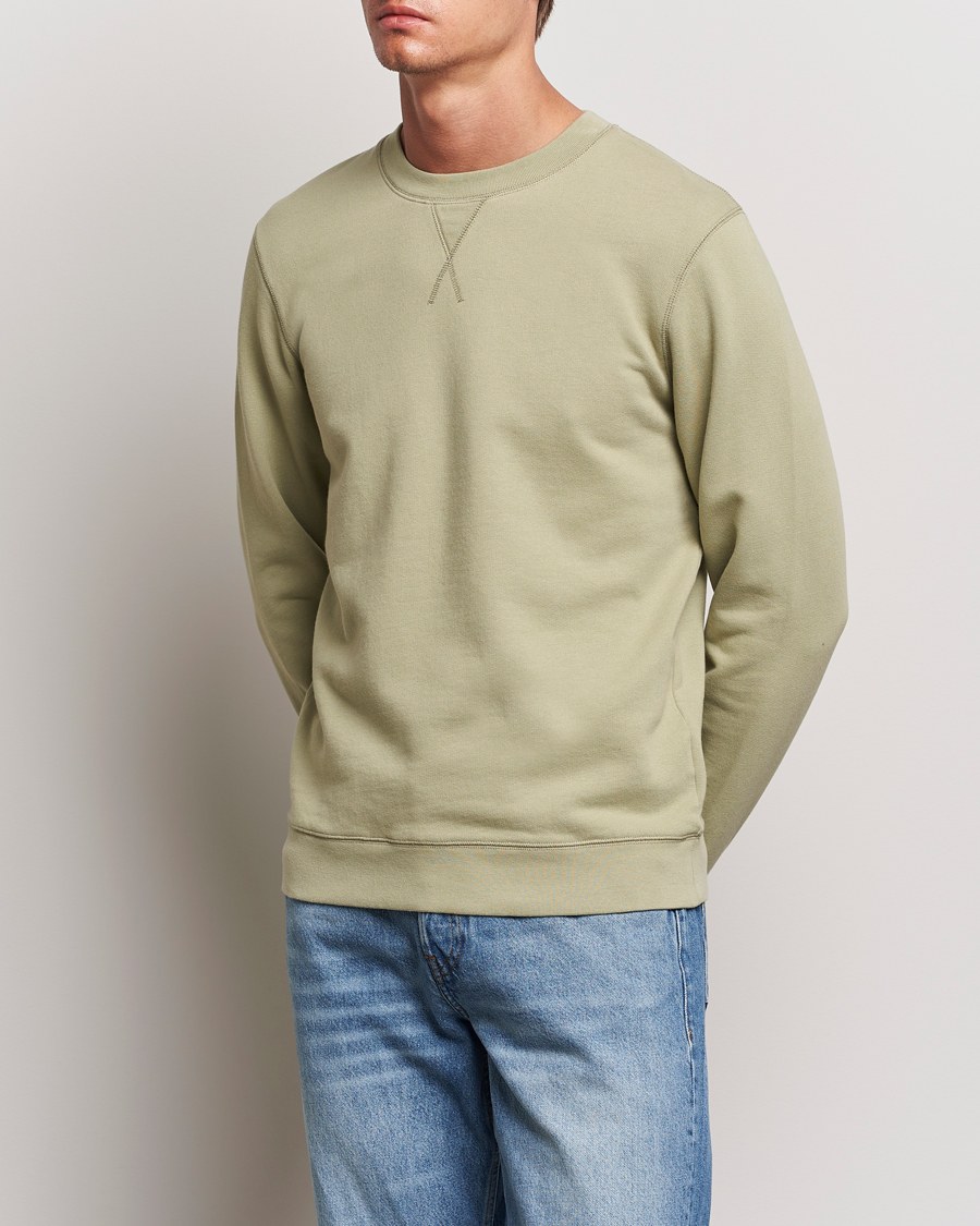 Heren | Truien | Sunspel | Loopback Sweatshirt Pale Khaki