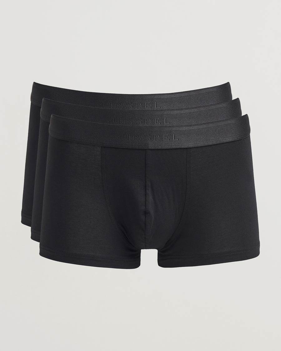 Heren | Ondergoed | Sunspel | 3-Pack Cotton Stretch Trunk Black