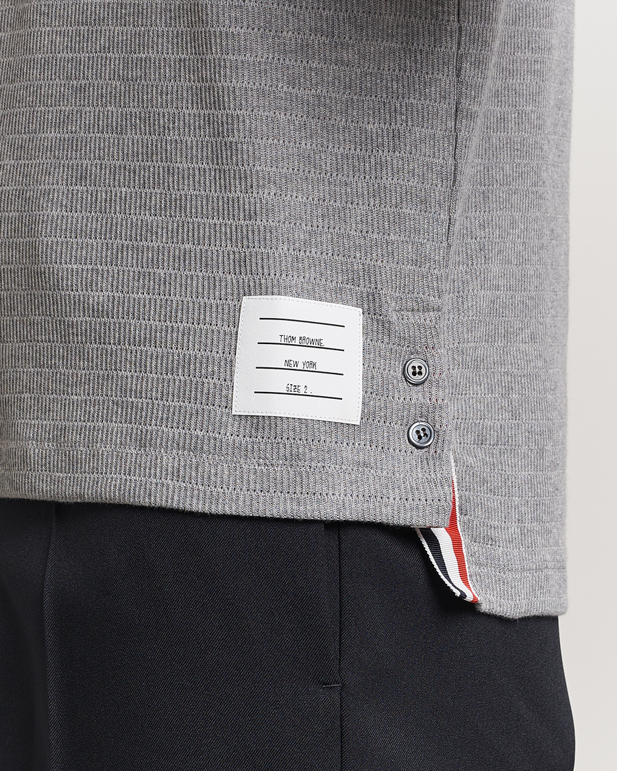 Heren | T-shirts | Thom Browne | Short Sleeve Contrast T-Shirt Light Grey