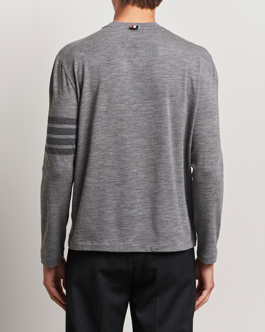 Heren | T-shirts | Thom Browne | Long Sleeve Wool Jersey T-Shirt Medium Grey