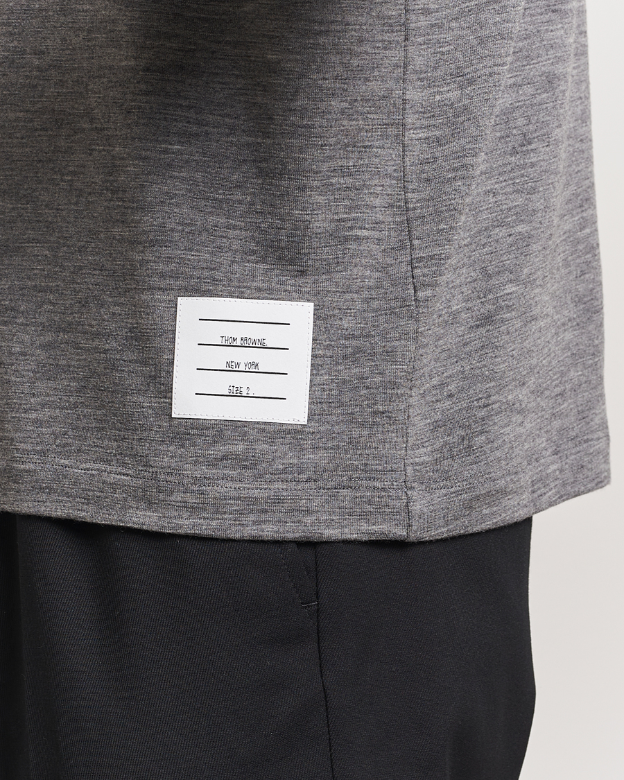 Heren | T-shirts | Thom Browne | Long Sleeve Wool Jersey T-Shirt Medium Grey