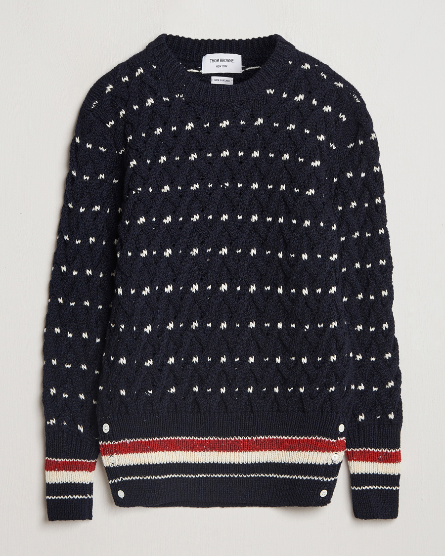 Heren | Truien | Thom Browne | Donegal Cable Sweater Navy