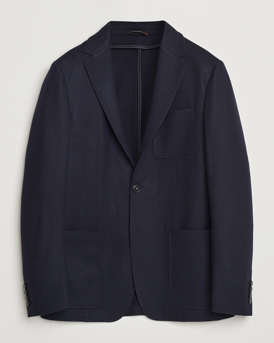 Heren | Blazers | Canali | Soft Wool Jersey Blazer Navy