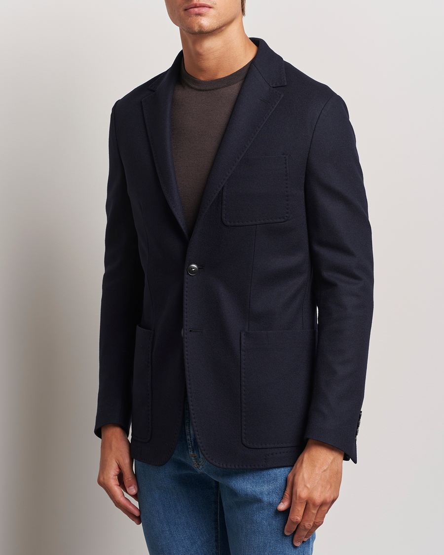 Heren | Blazers | Canali | Soft Wool Jersey Blazer Navy