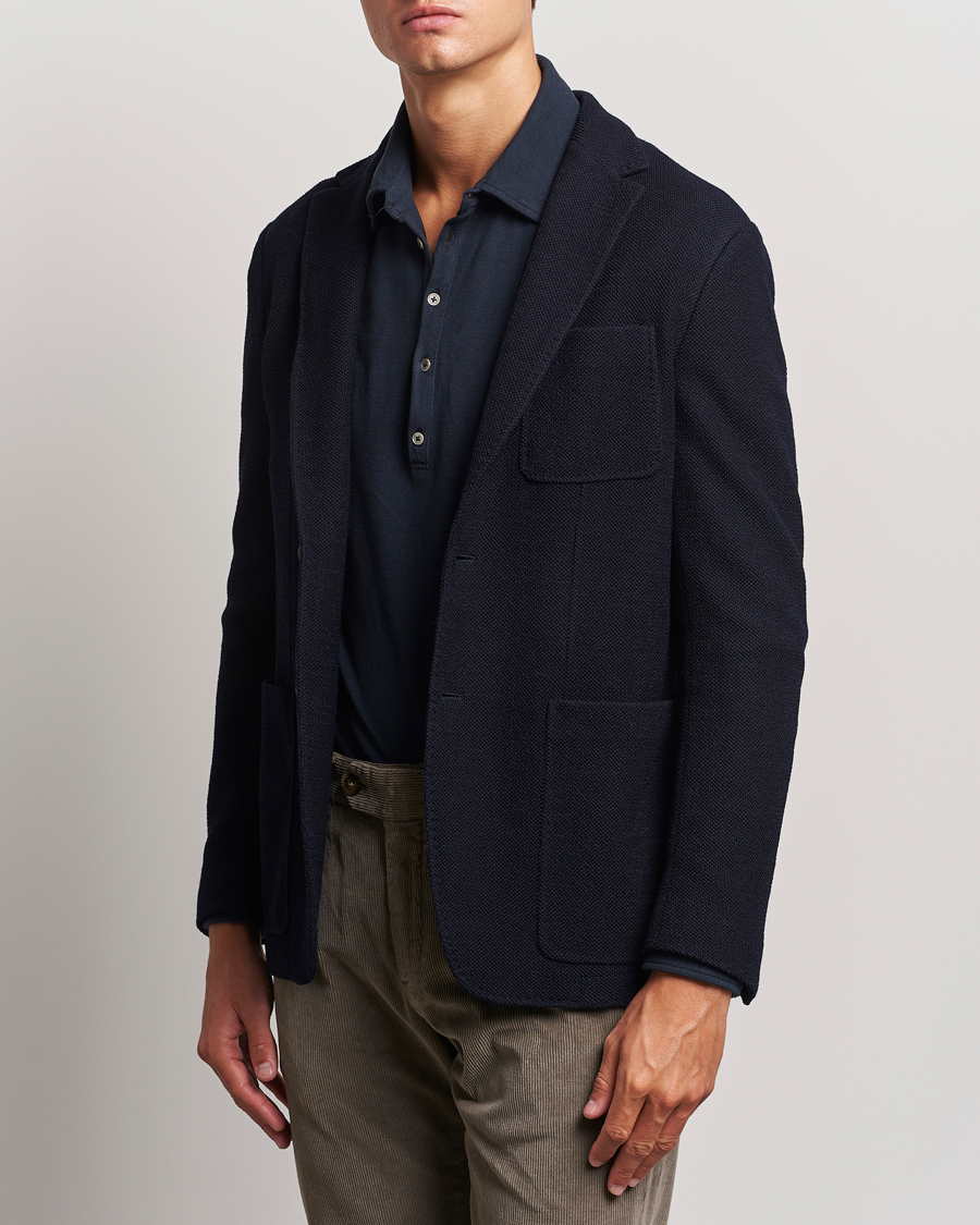 Heren | Blazers | Canali | Structured Wool Jersey Blazer Navy