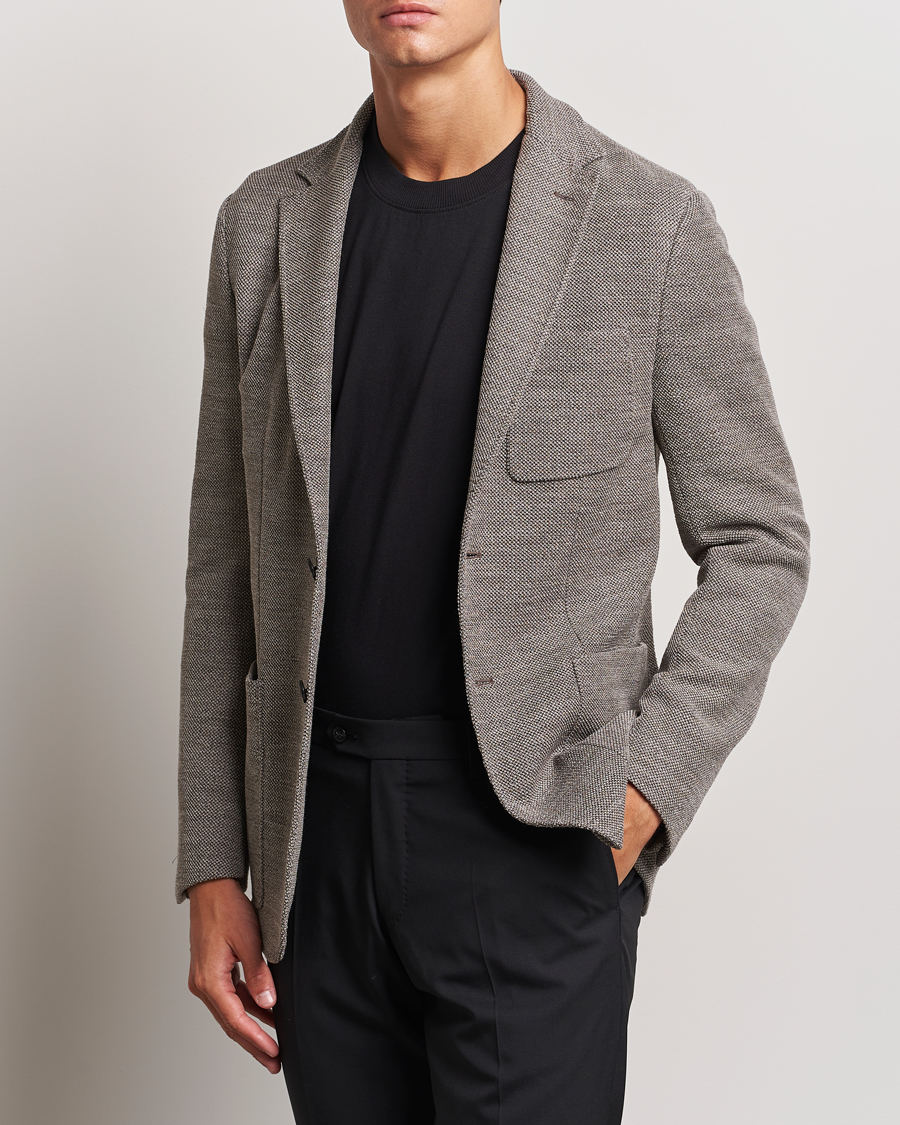 Heren | Blazers | Canali | Structured Wool Jersey Blazer Beige