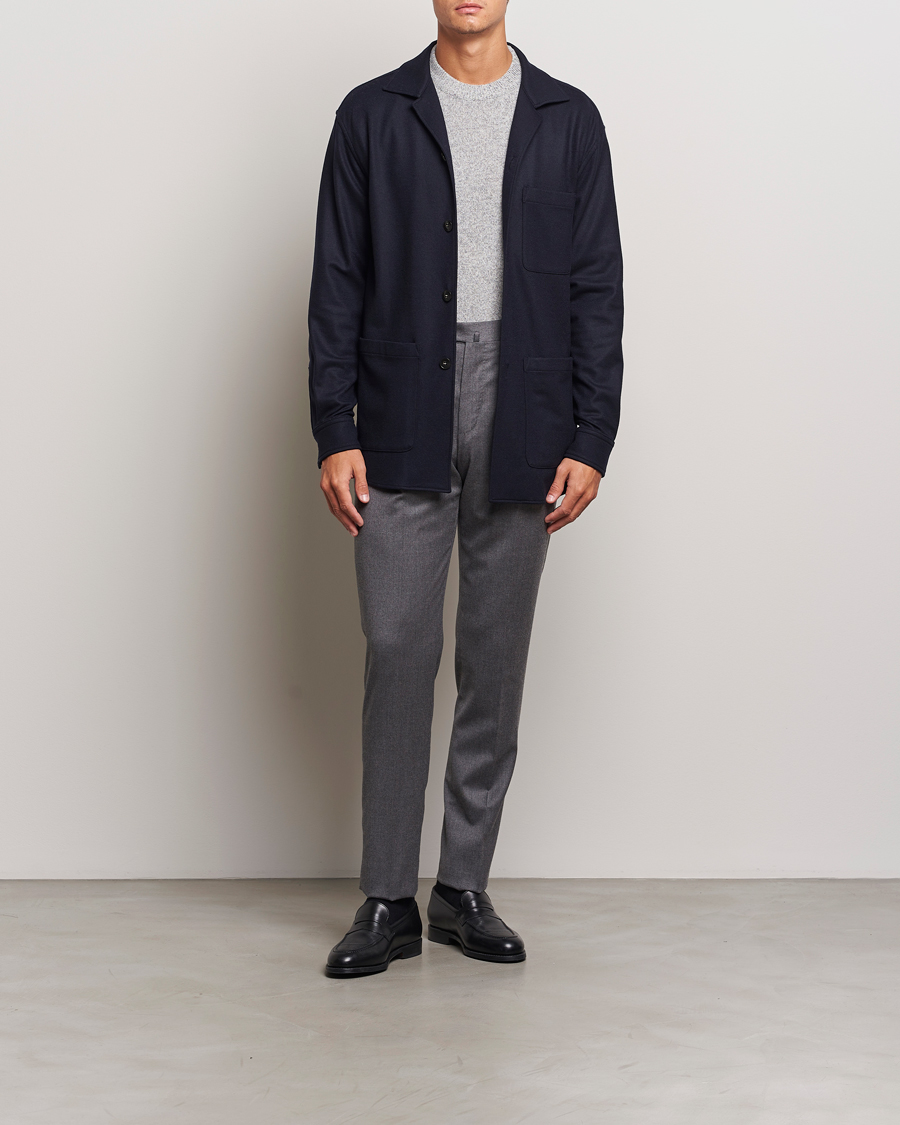 Heren | Jassen | Canali | Wool Shirt Jacket Navy