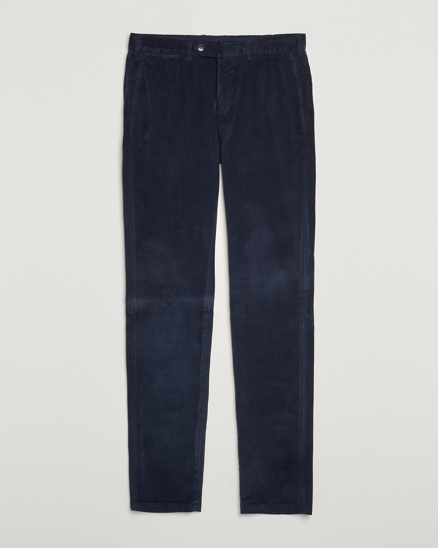 Heren | Broeken | Canali | Slim Fit Corduroy Trousers Navy
