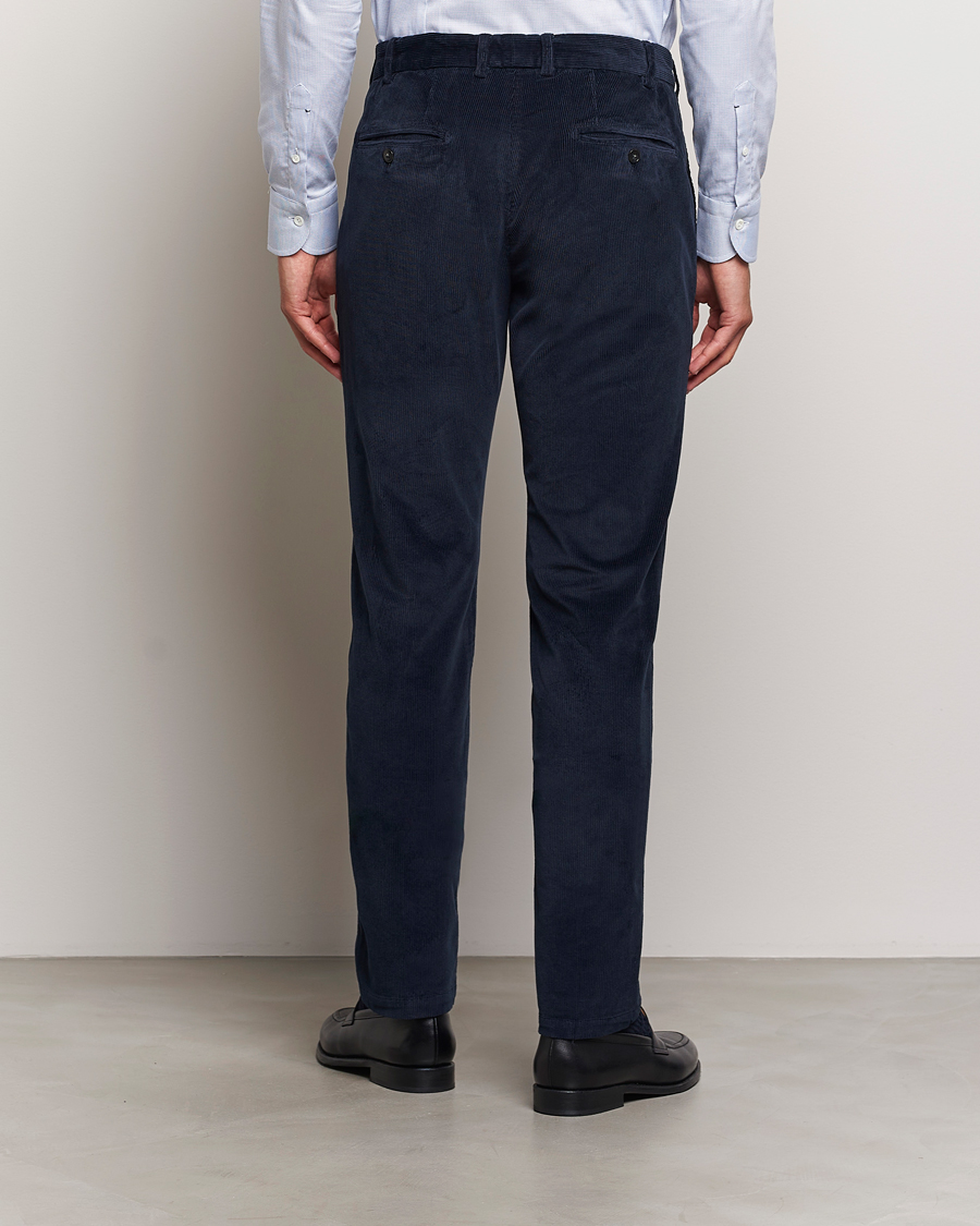 Heren | Broeken | Canali | Slim Fit Corduroy Trousers Navy