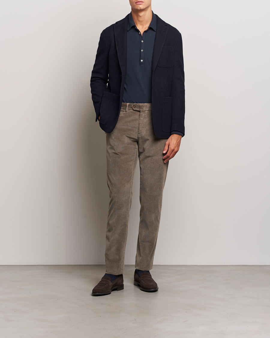 Heren | Broeken | Canali | Slim Fit Corduroy Trousers Taupe