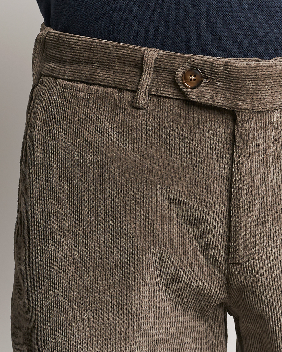 Heren | Broeken | Canali | Slim Fit Corduroy Trousers Taupe