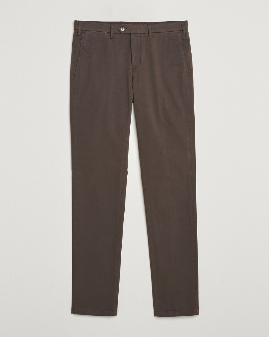 Heren | Broeken | Canali | Cotton Stretch Trousers Brown