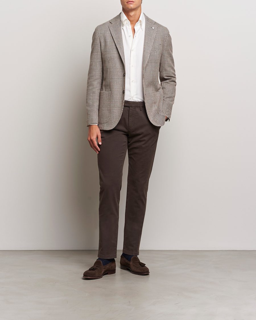 Heren | Broeken | Canali | Cotton Stretch Trousers Brown
