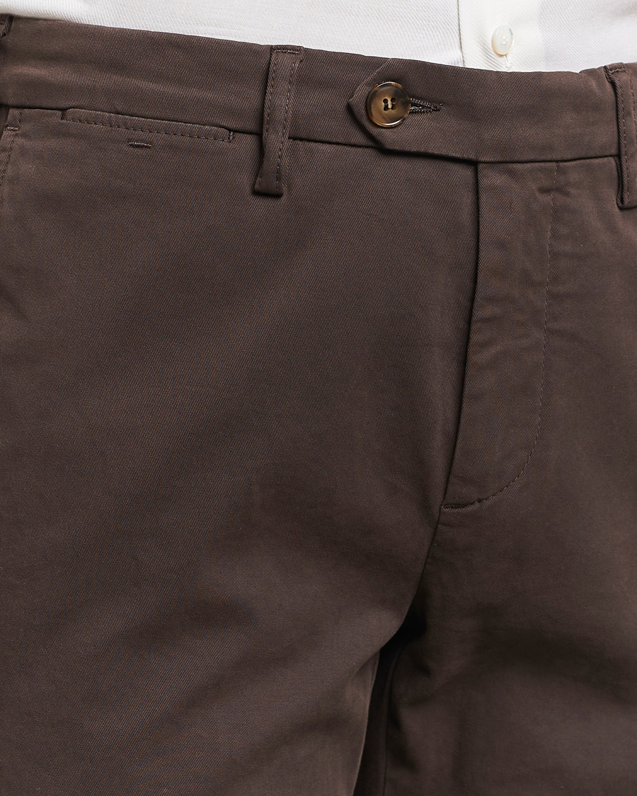 Heren | Broeken | Canali | Cotton Stretch Trousers Brown