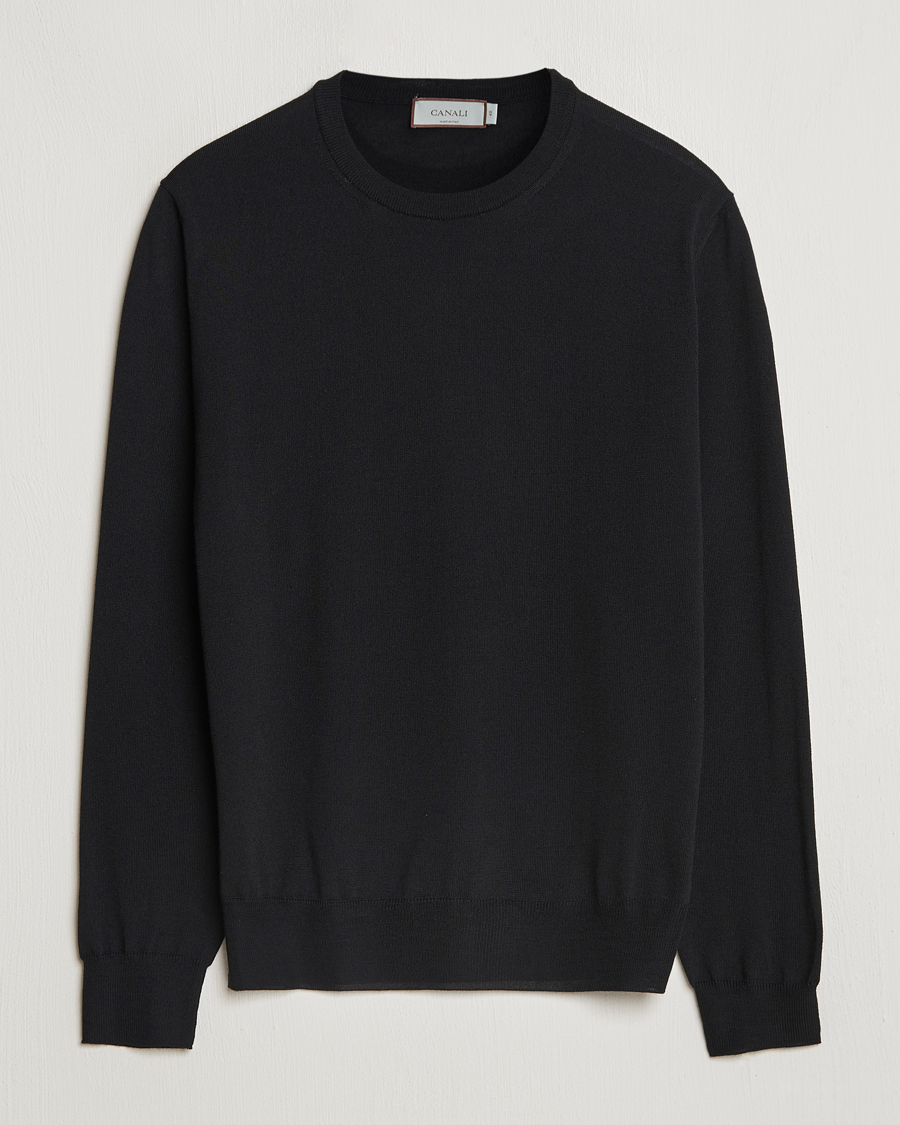 Heren | Truien | Canali | Merino Wool Crew Neck Black