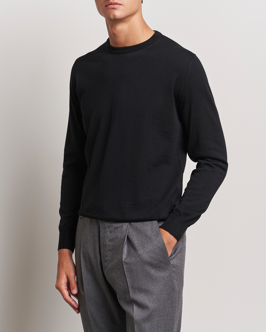 Heren | Truien | Canali | Merino Wool Crew Neck Black
