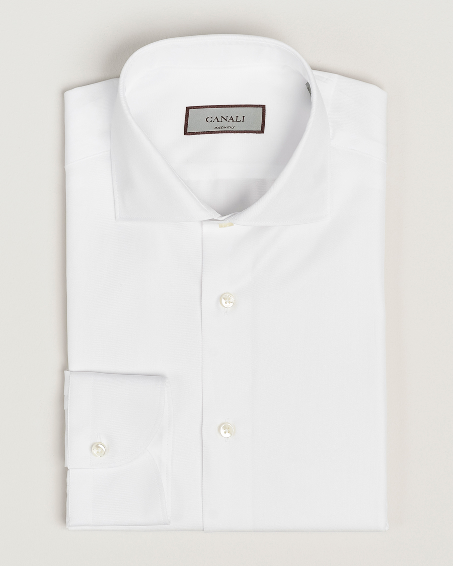 Heren | Overhemden | Canali | Slim Fit Cotton Shirt White