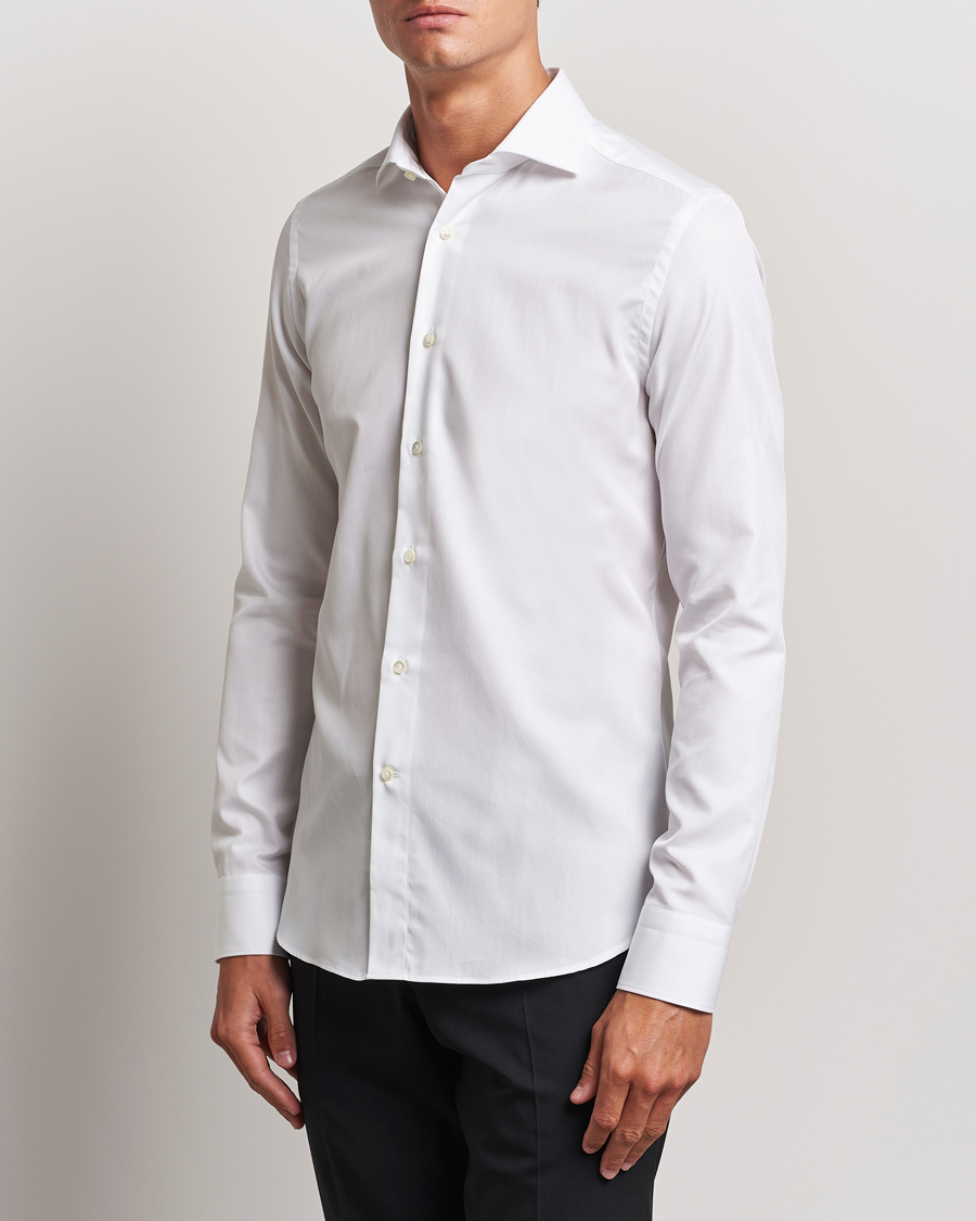 Heren | Overhemden | Canali | Slim Fit Cotton Shirt White