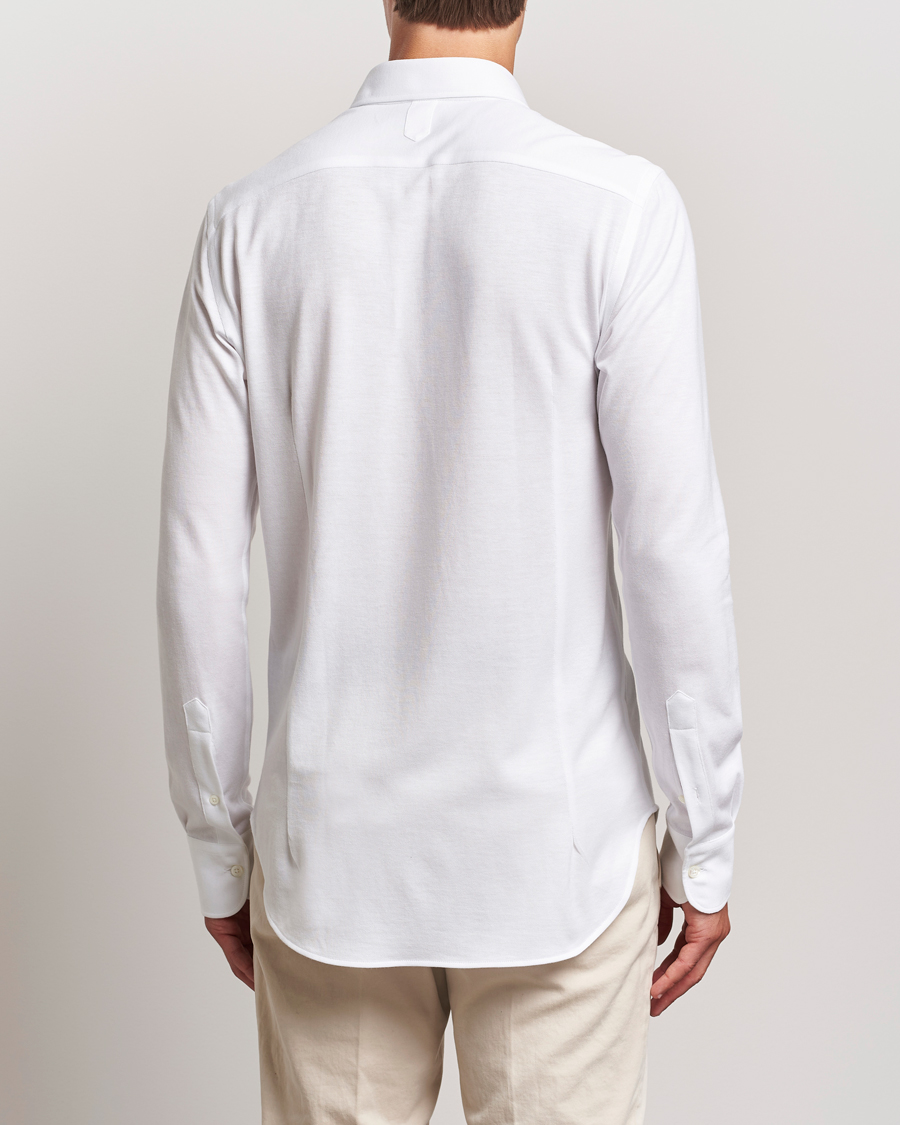 Heren | Overhemden | Canali | Slim Fit Stretch Piquet Shirt White