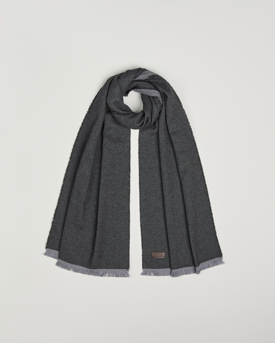 Heren | Canali Wool/Cashmere Scarf Grey Melange | Canali | Wool/Cashmere Scarf Grey Melange