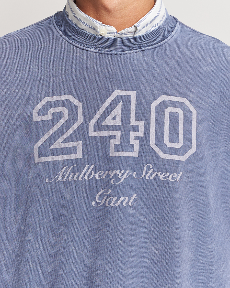 Heren | Truien | GANT 240 Mulberry Street | Vintage Washed Crew Neck Sweatshirt Dusty Blue Sea