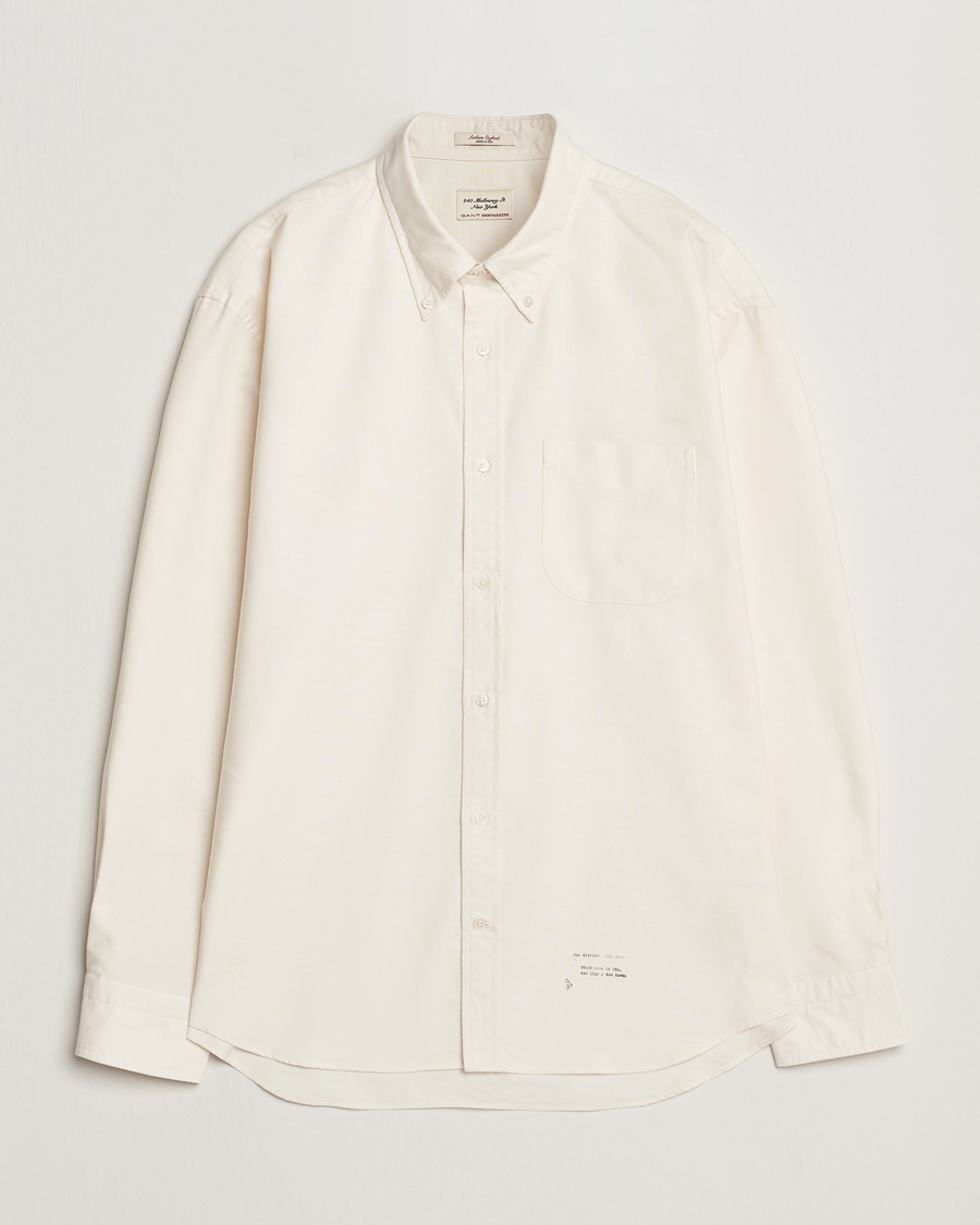 Heren | Overhemden | GANT 240 Mulberry Street | Regular Fit US Oxford Shirt Cream