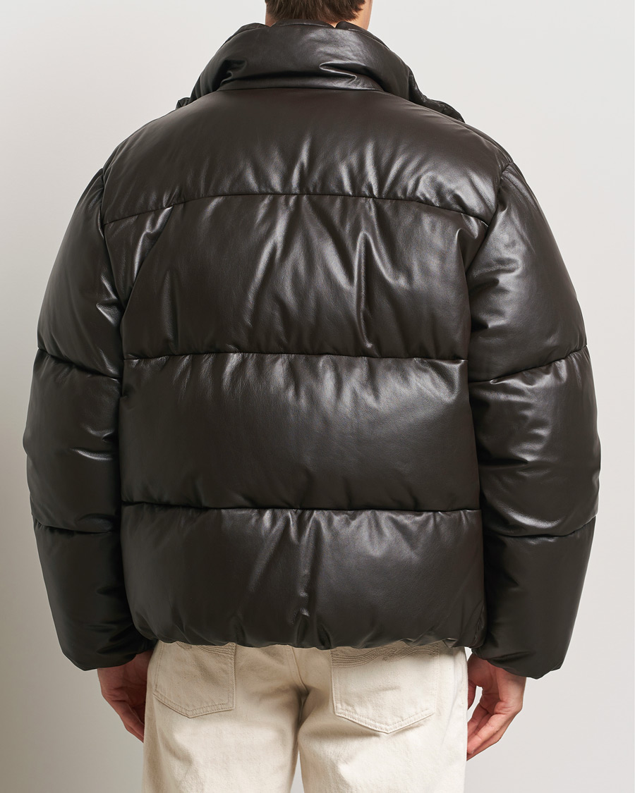Heren | Jassen | GANT 240 Mulberry Street | Leather Down Puffer Jacket Deep Brown