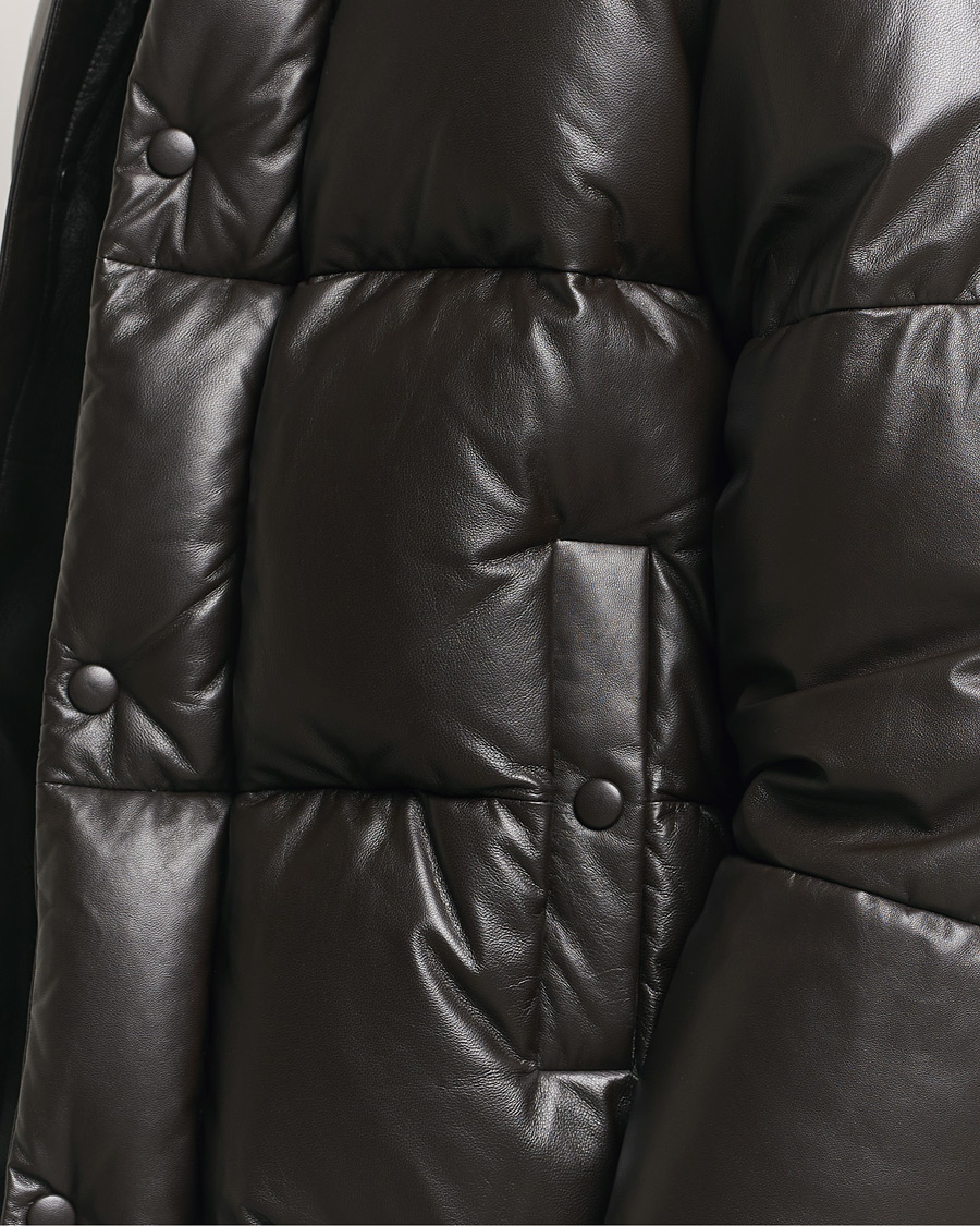 Heren | Jassen | GANT 240 Mulberry Street | Leather Down Puffer Jacket Deep Brown