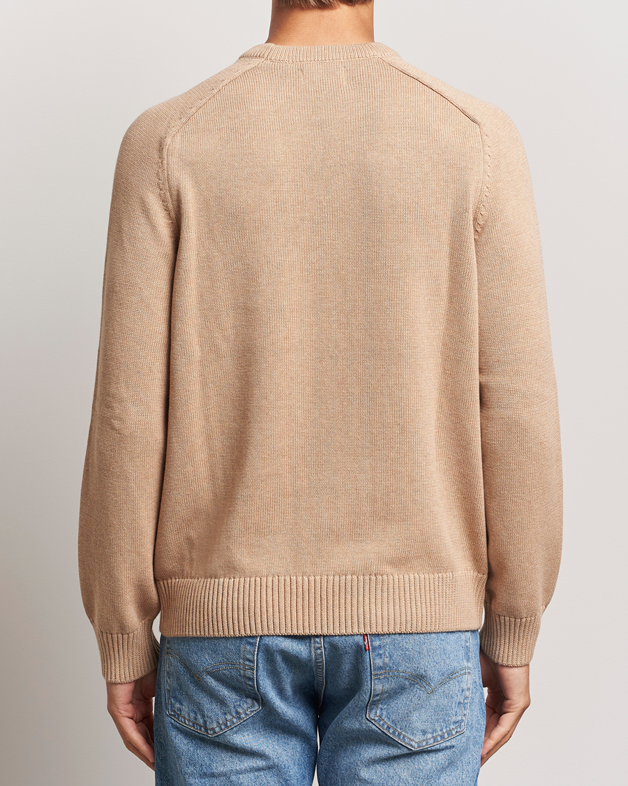 Heren | Truien | GANT | Casual Cotton Saddle C-neck Khaki Melange