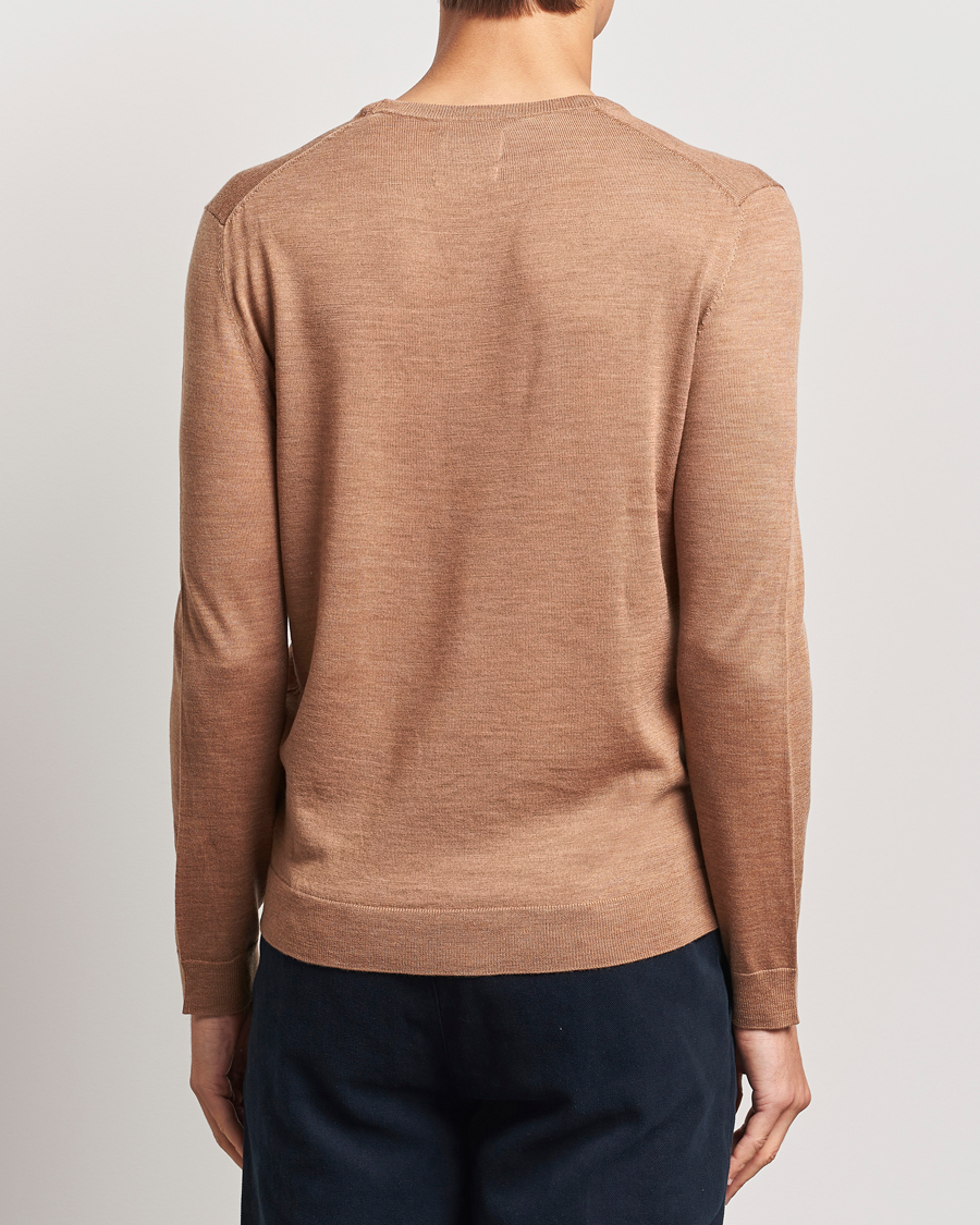 Heren | Truien | GANT | Extrafine Merino Wool C-Neck Dk Sand Melange