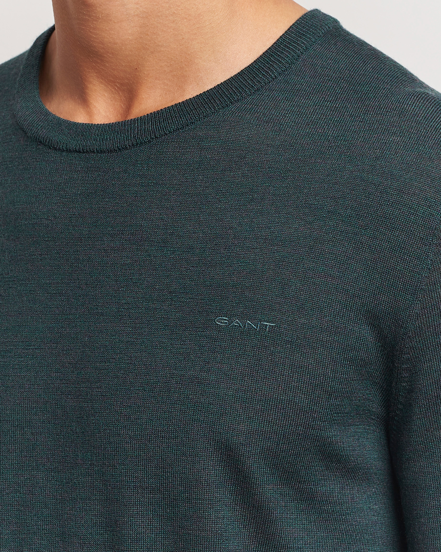 Heren | Truien | GANT | Extrafine Merino Wool C-Neck Tartan Green