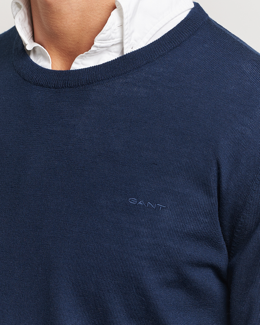 Heren | Truien | GANT | Extrafine Merino Wool C-Neck Marine