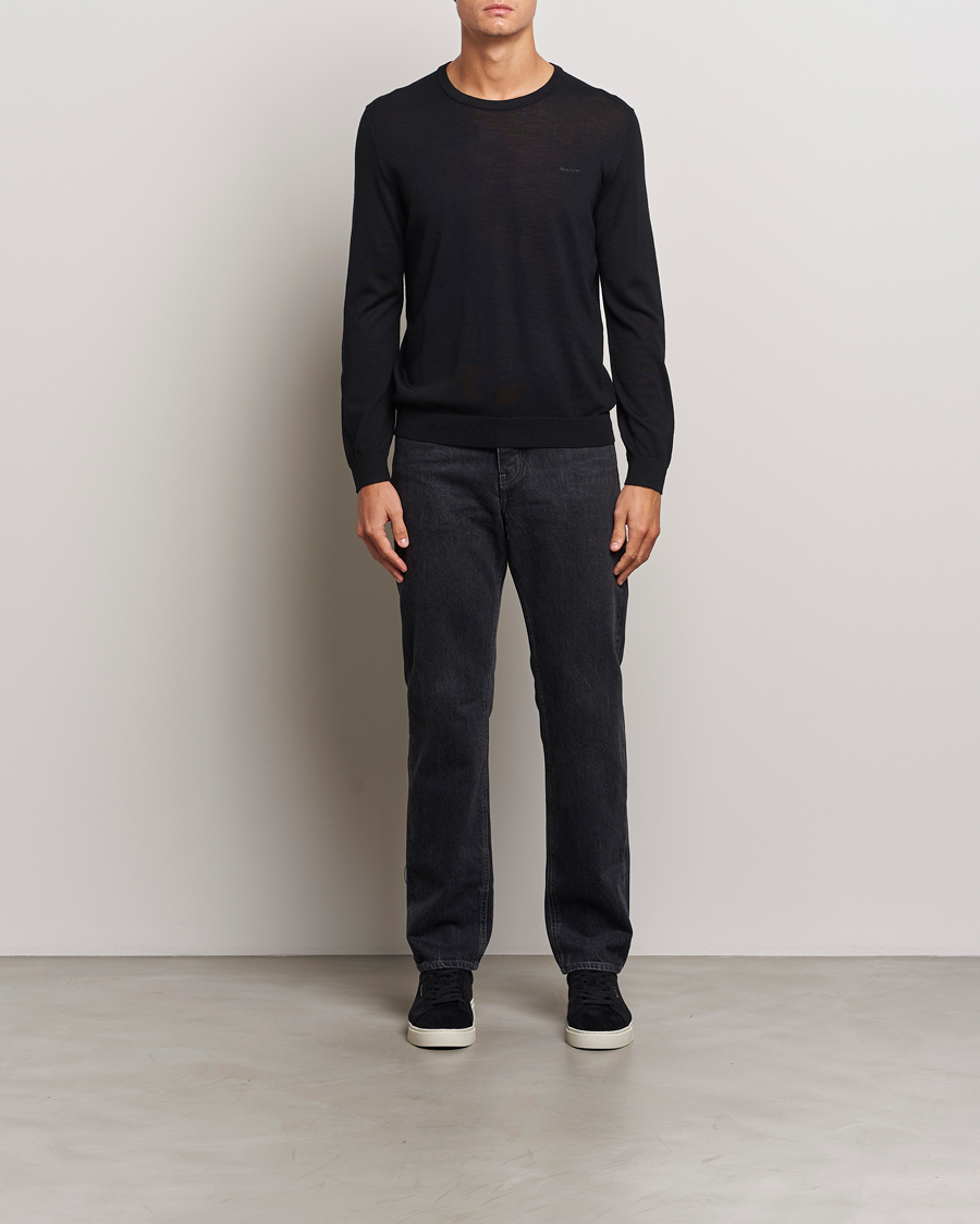 Heren | Truien | GANT | Extrafine Merino Wool C-Neck Black