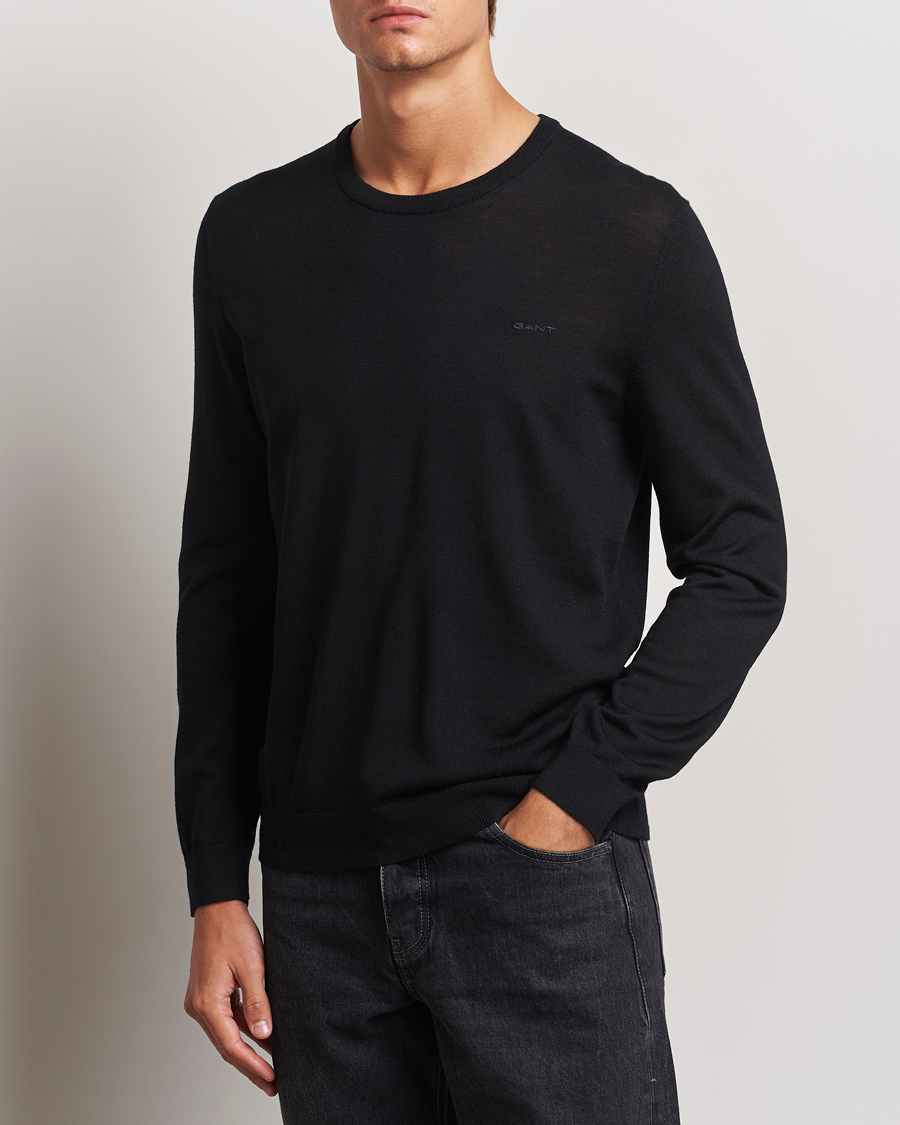 Heren | Truien | GANT | Extrafine Merino Wool C-Neck Black