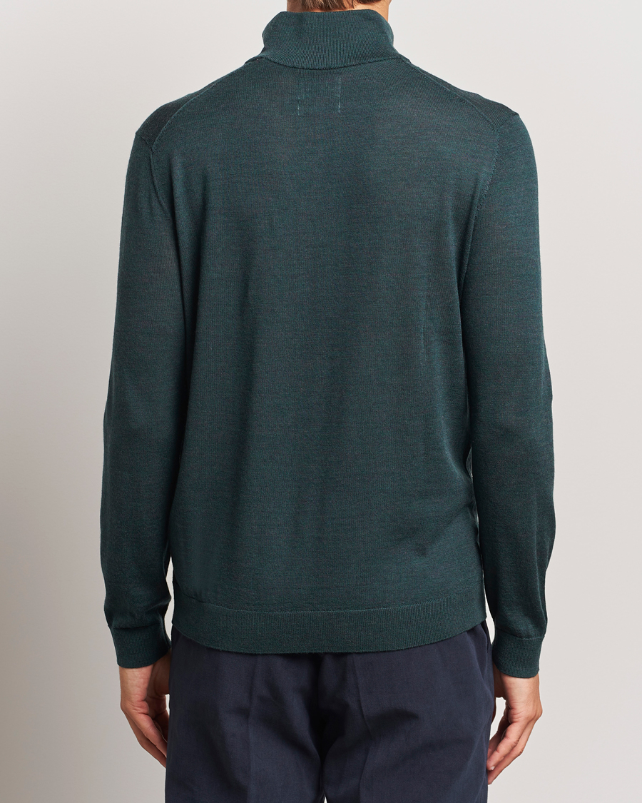 Heren | Truien | GANT | Extrafine Merino Wool Half Zip Tartan Green