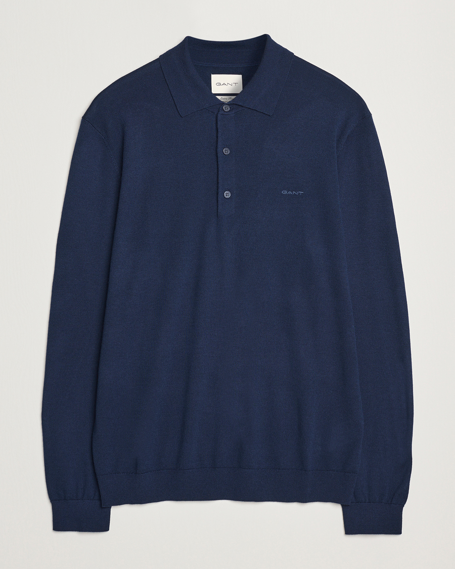 Heren | Truien | GANT | Extrafine Merino Wool Polo Marine