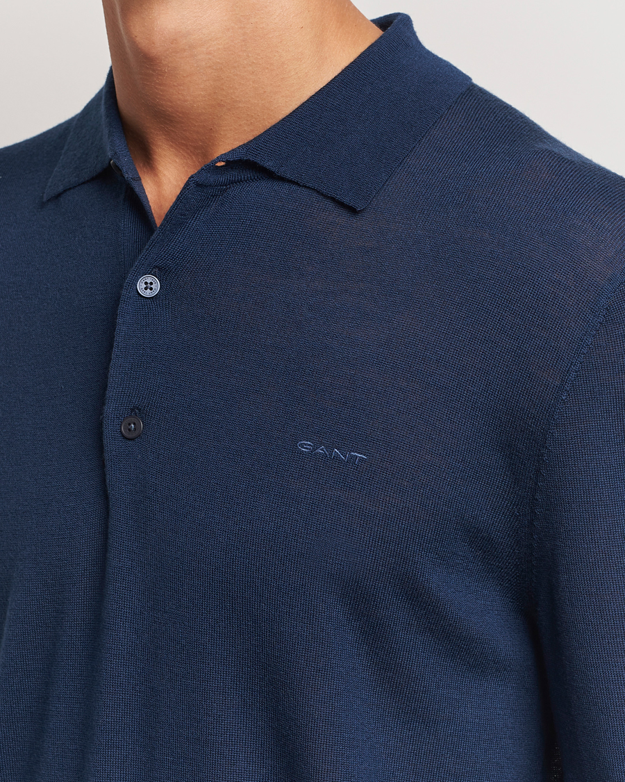 Heren | Truien | GANT | Extrafine Merino Wool Polo Marine