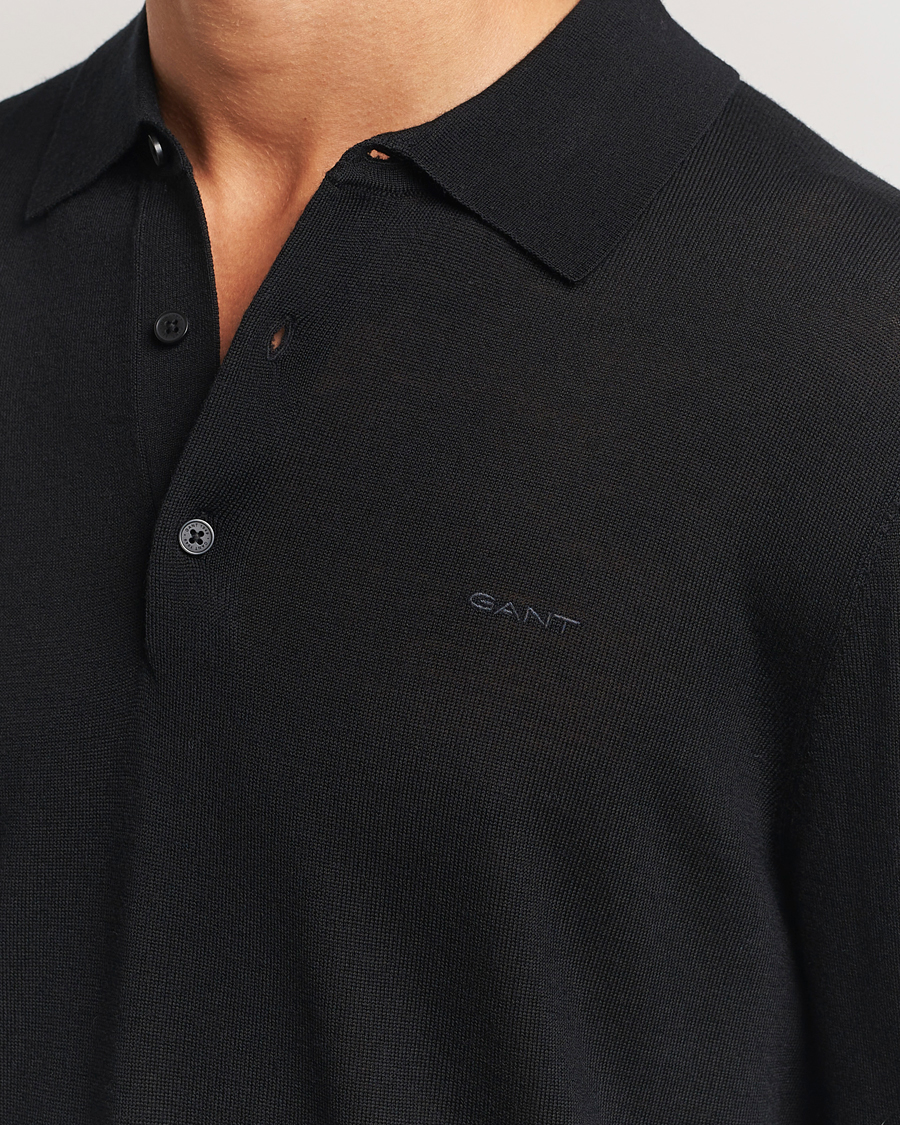 Heren | Truien | GANT | Extrafine Merino Wool Polo Black