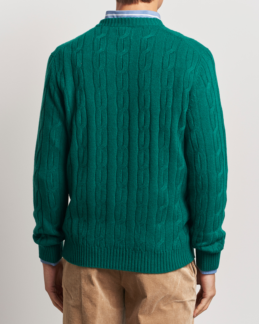 Heren | Truien | GANT | Lambswool Cable C-Neck Deep Forest Green